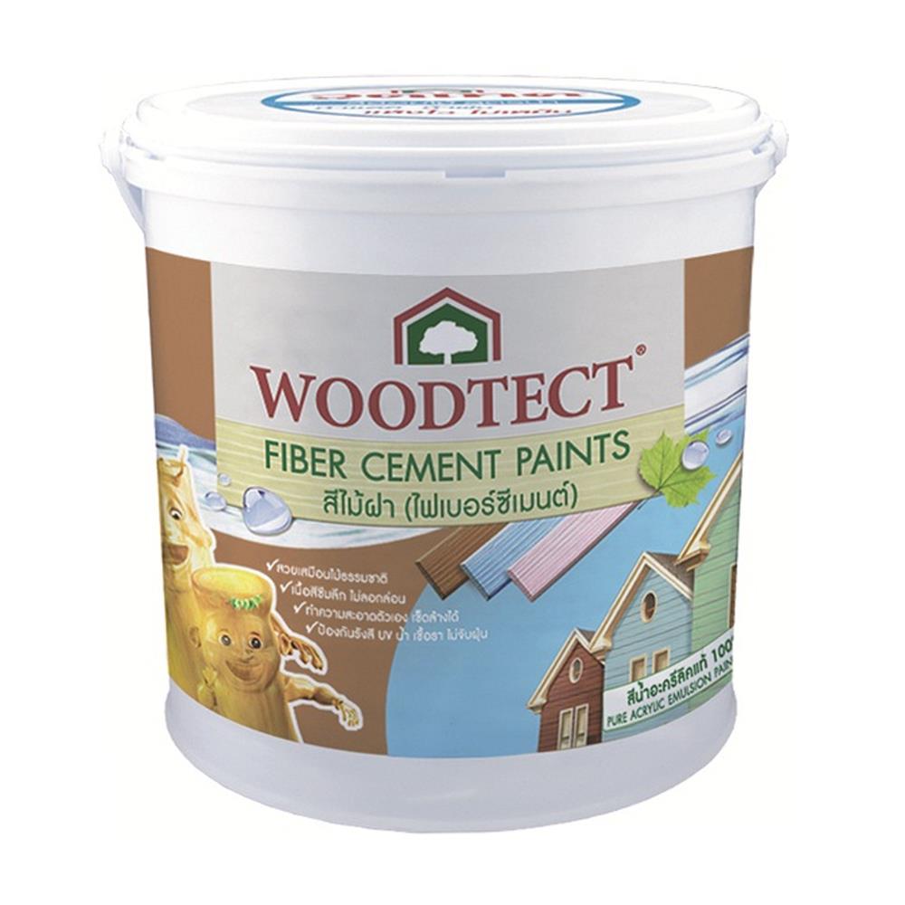 สีทาไม้ฝาไฟเบอร์ซีเมนต์ ชนิดเงา WOODTECT FT101 สีน้ำตาล 1 แกลลอน