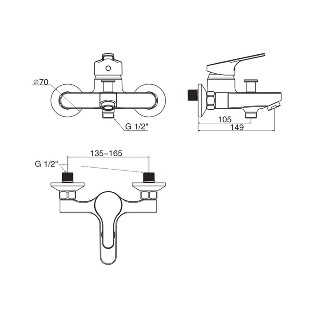 ก๊อกผสมอ่างอาบ AMERICAN STANDARD A-1411-200