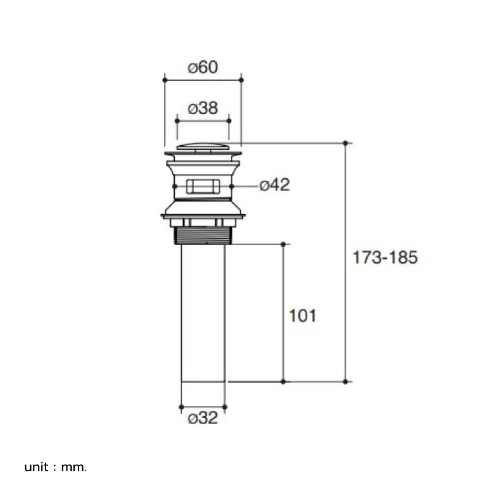 สะดืออ่างล้างหน้าแบบกด KOHLER K-7119T-CP สีโครม