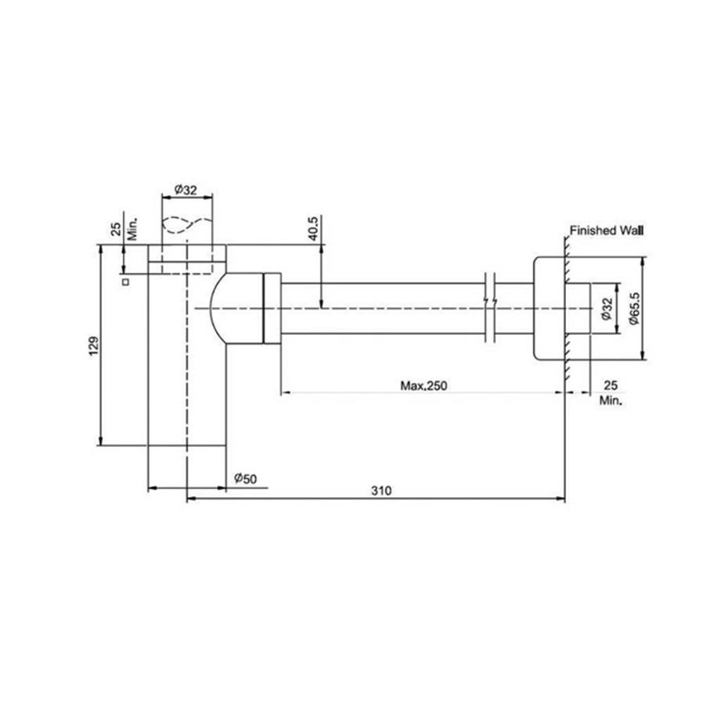 ท่อน้ำทิ้งอ่างล้างหน้ากระปุก KOHLER K-9071T-CP 30 ซม.