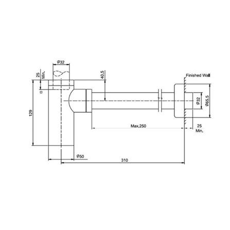 ท่อน้ำทิ้งอ่างล้างหน้ากระปุก KOHLER K-9071T-CP 30 ซม._1