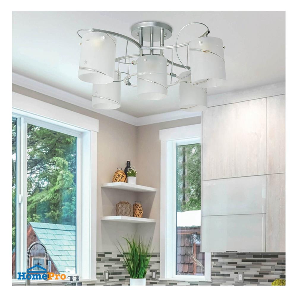 ไฟถาด L&E PSG66-055 สีขาว 5 หัว