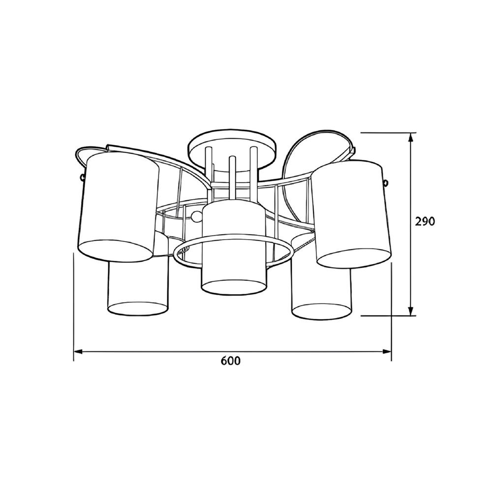 ไฟถาด L&E PSG66-055 สีขาว 5 หัว