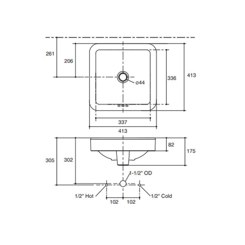 อ่างล้างหน้าวางบน KOHLER K-2661X สีขาว