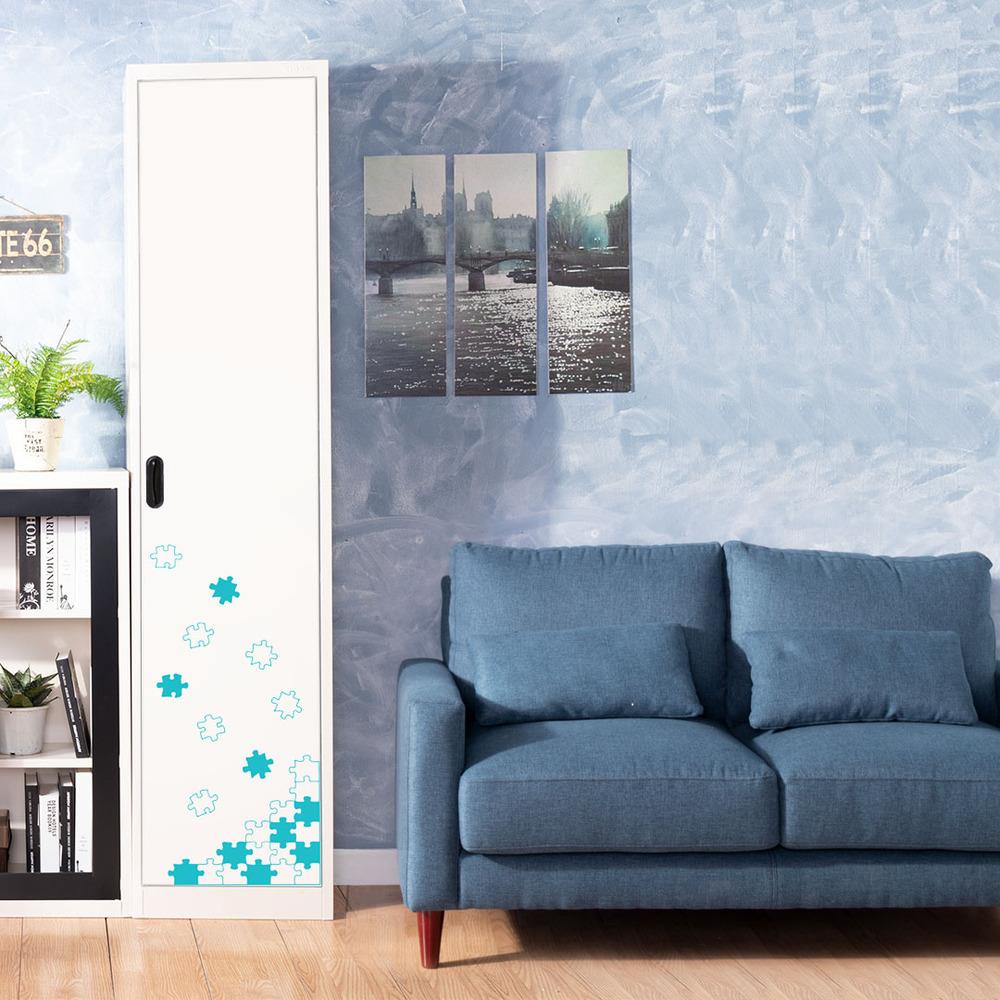 ตู้เหล็กสูงบานเปิดทึบ KIOSK MAX-041/JJIGSAW สีขาว