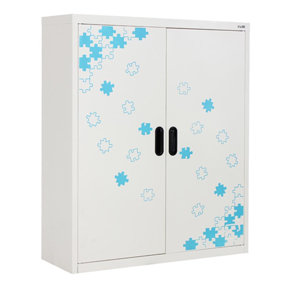 ตู้เหล็กบานเปิดทึบ KIOSK MAX-031/JJIGSAW สีขาว