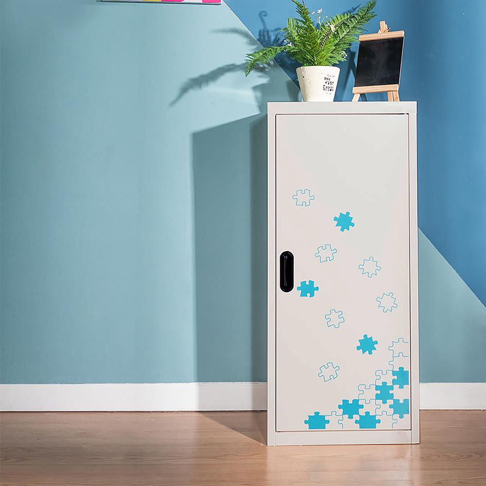 ตู้เหล็กบานเปิดทึบ KIOSK MAX-021/JJIGSAW สีขาว