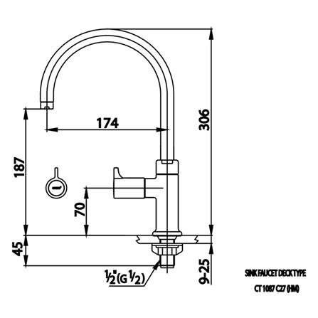 ก๊อกซิงค์เดี่ยวเคาน์เตอร์ COTTO CT1087C27(HM)_1