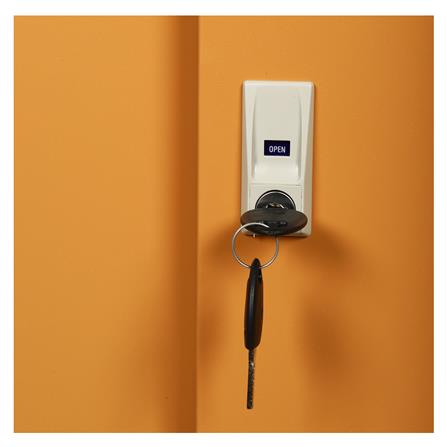 ตู้เสื้อผ้าเหล็กบานเลื่อน LUCKY WORLD KSS-126K-EG 118.8 ซม. สีน้ำตาล_4