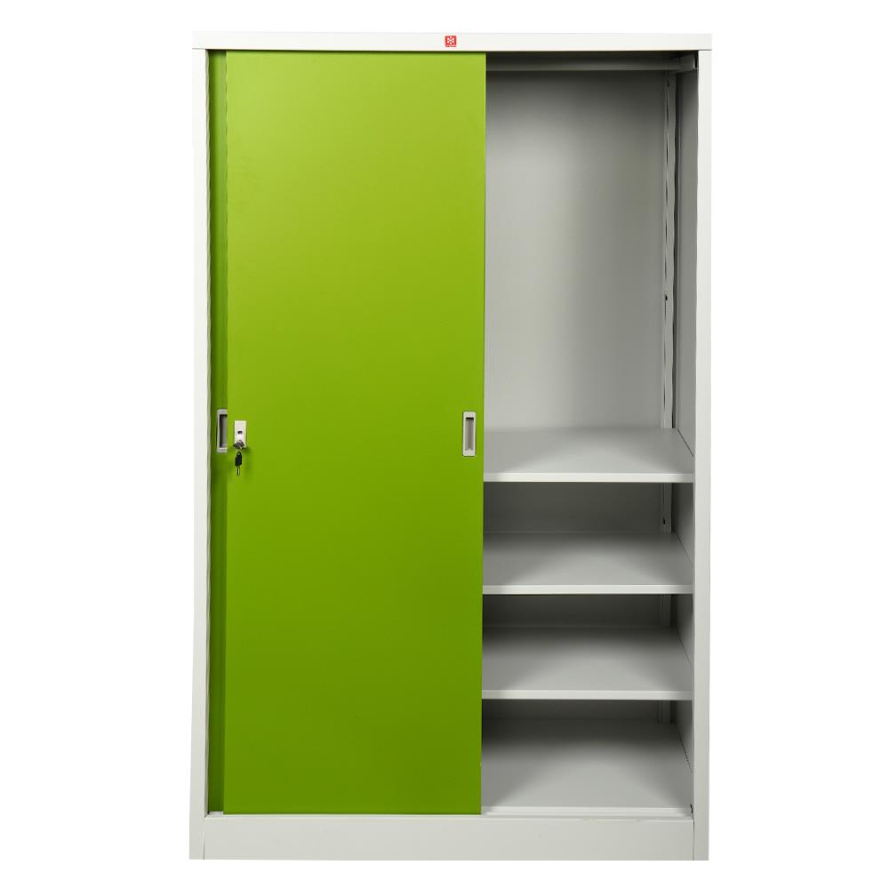 ตู้เสื้อผ้าบานเลื่อนทึบ LUCKY WORLD KSS-126K-GG สีเขียว