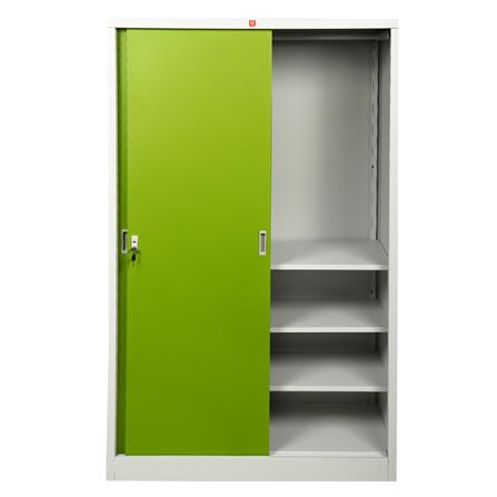 ตู้เสื้อผ้าบานเลื่อนทึบ LUCKY WORLD KSS-126K-GG สีเขียว_2