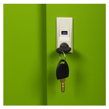 ตู้เสื้อผ้าบานเลื่อนทึบ LUCKY WORLD KSS-126K-GG สีเขียว_4