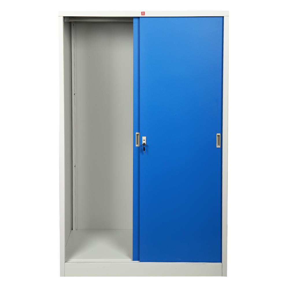 ตู้เสื้อผ้าเหล็กบานเลื่อน LUCKY WORLD KSS-126K-RG 118.8 ซม. สีน้ำเงิน