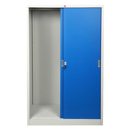 ตู้เสื้อผ้าเหล็กบานเลื่อน LUCKY WORLD KSS-126K-RG 118.8 ซม. สีน้ำเงิน_3