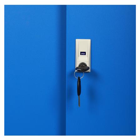 ตู้เสื้อผ้าเหล็กบานเลื่อน LUCKY WORLD KSS-126K-RG 118.8 ซม. สีน้ำเงิน_4