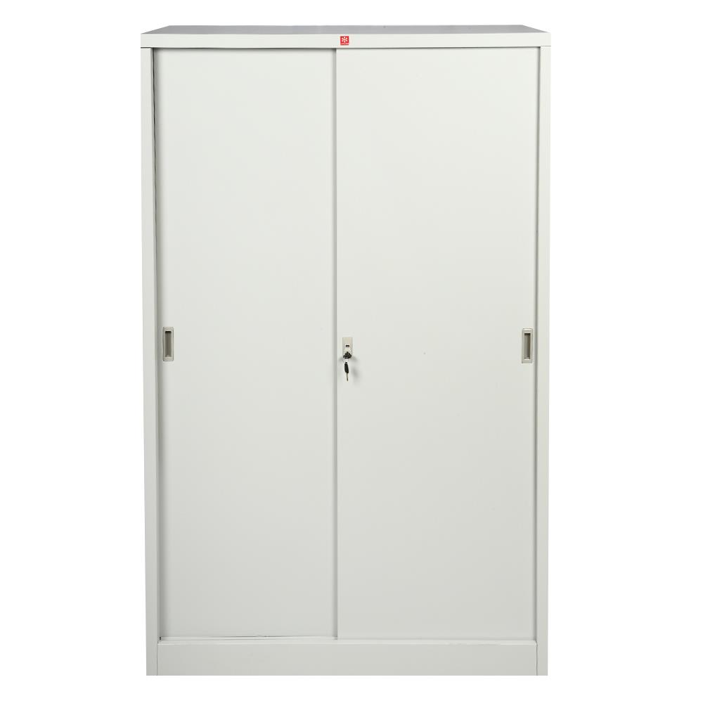 ตู้เสื้อผ้าเหล็กบานเลื่อน LUCKY WORLD KSS-126K-TG 118.8 ซม. สีเทาทราย