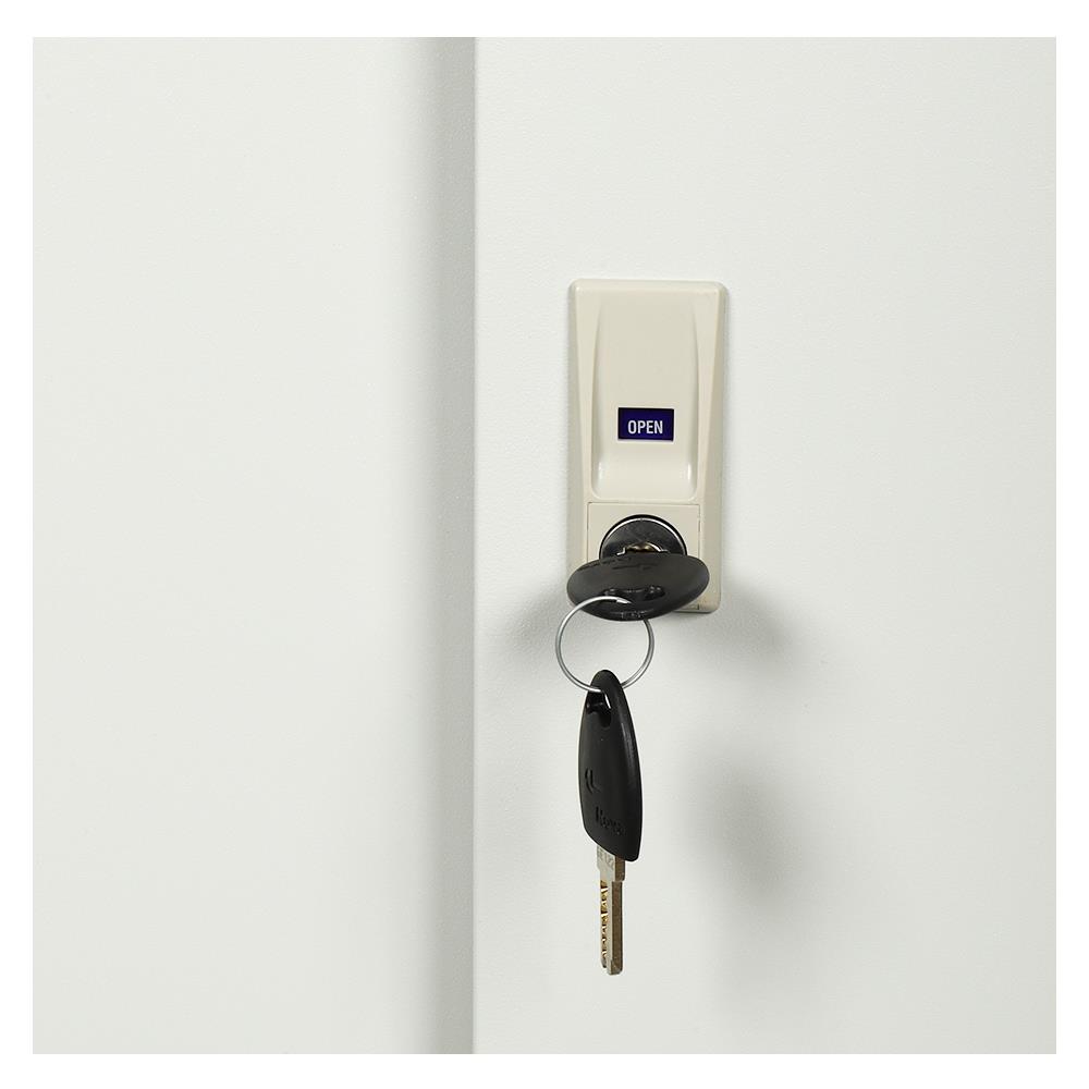 ตู้เสื้อผ้าเหล็กบานเลื่อน LUCKY WORLD KSS-126K-TG 118.8 ซม. สีเทาทราย