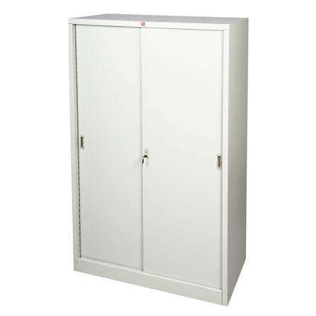 ตู้เสื้อผ้าเหล็กบานเลื่อน LUCKY WORLD KSS-126K-TG 118.8 ซม. สีเทาทราย