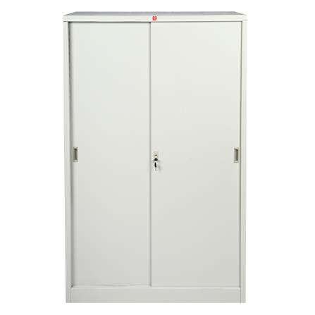 ตู้เสื้อผ้าเหล็กบานเลื่อน LUCKY WORLD KSS-126K-TG 118.8 ซม. สีเทาทราย_1