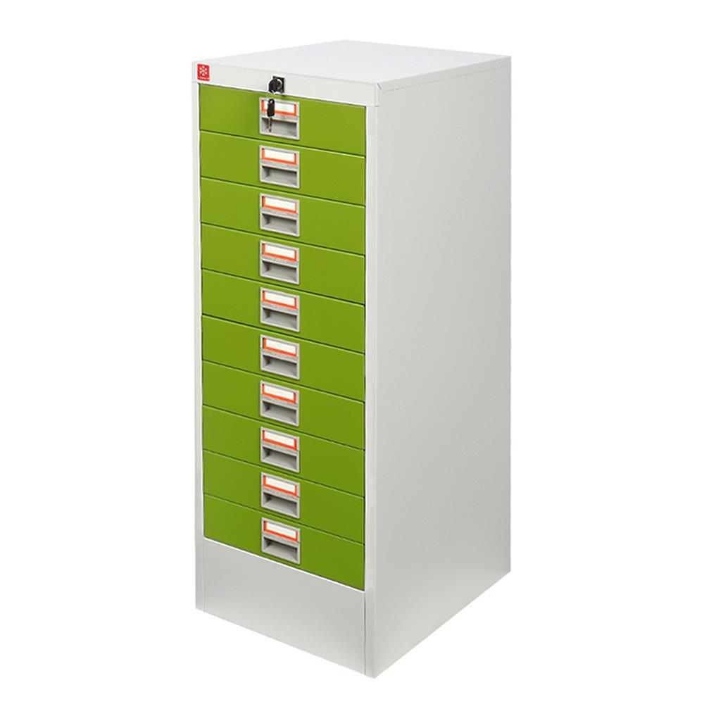 ตู้ลิ้นชักเหล็ก 10 ลิ้นชัก LUCKY WORLD CDX-10-GG สีเขียว