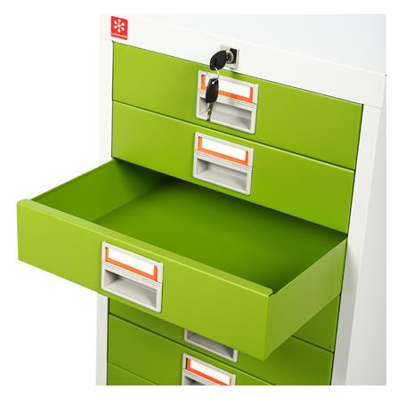 ตู้ลิ้นชักเหล็ก 10 ลิ้นชัก LUCKY WORLD CDX-10-GG สีเขียว_2
