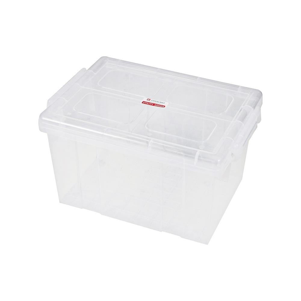 กล่องเก็บของ ฝาล็อค G-WARE 1403 30 ลิตร สีใส