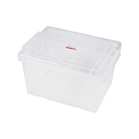 กล่องเก็บของ ฝาล็อค G-WARE 1403 30 ลิตร สีใส_1