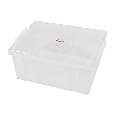 กล่องเก็บของ ฝาล็อค G-WARE 1402 40 ลิตร สีใส_1