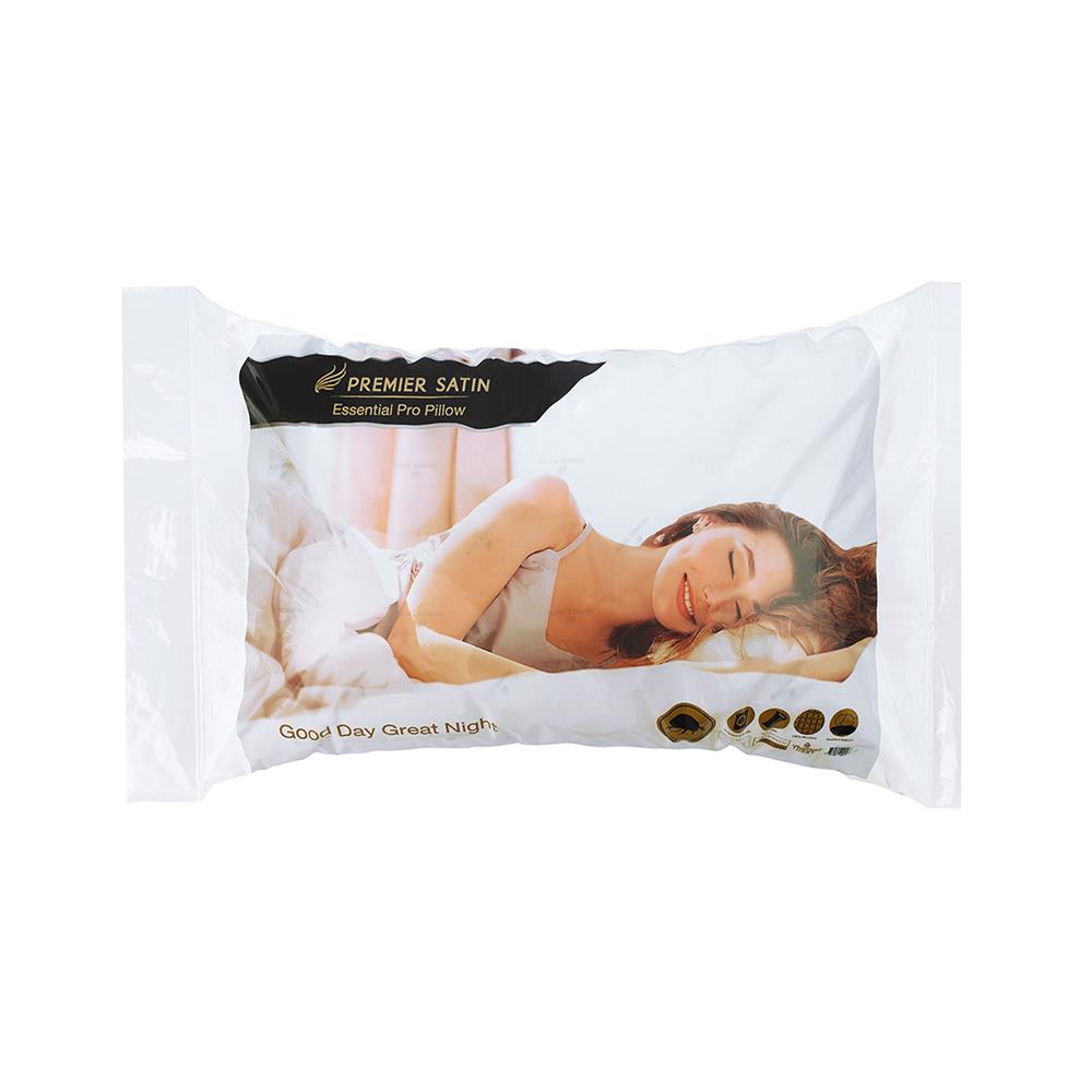 หมอนหนุน ใยสังเคราะห์ PREMIER SATIN ESSENTIAL PRO 19x29 นิ้ว สีขาว
