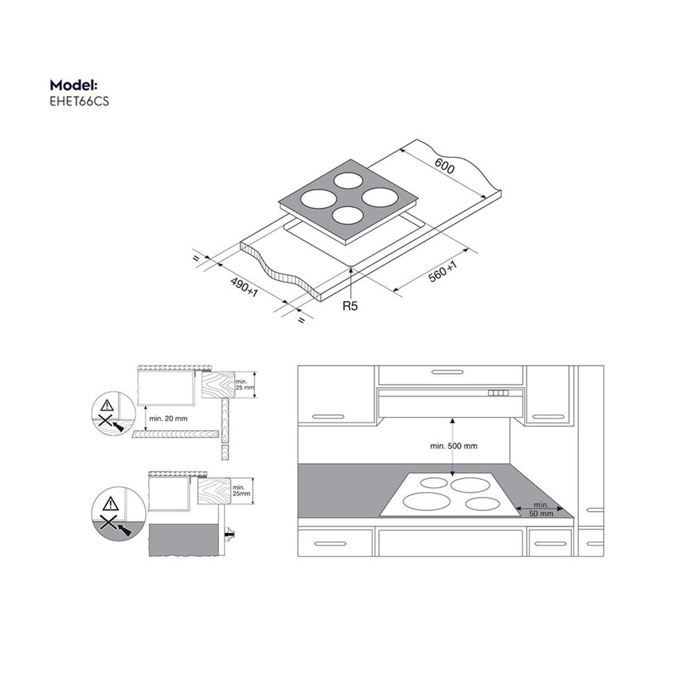 เตาฝังเซรามิก ELECTROLUX EHET66CS 60 ซม.