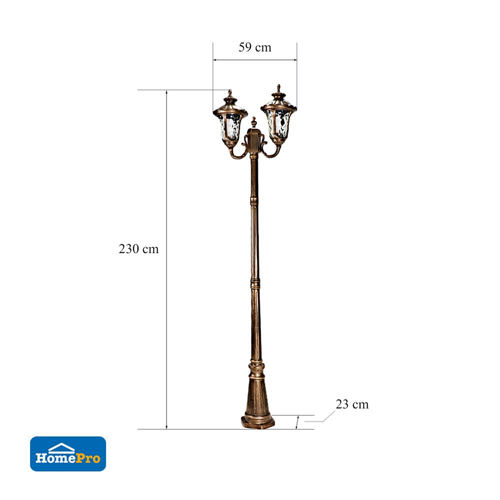 ไฟสนาม CARINI 9087/L2(M) สีทองรมดำ 2 หัว