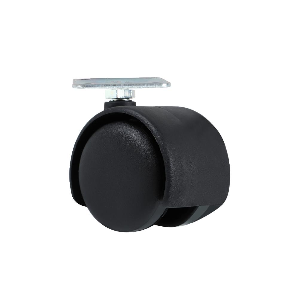 ลูกล้อไนลอน PAREO แป้นหมุน ไม่มีเบรก 1.5 นิ้ว สีดำ