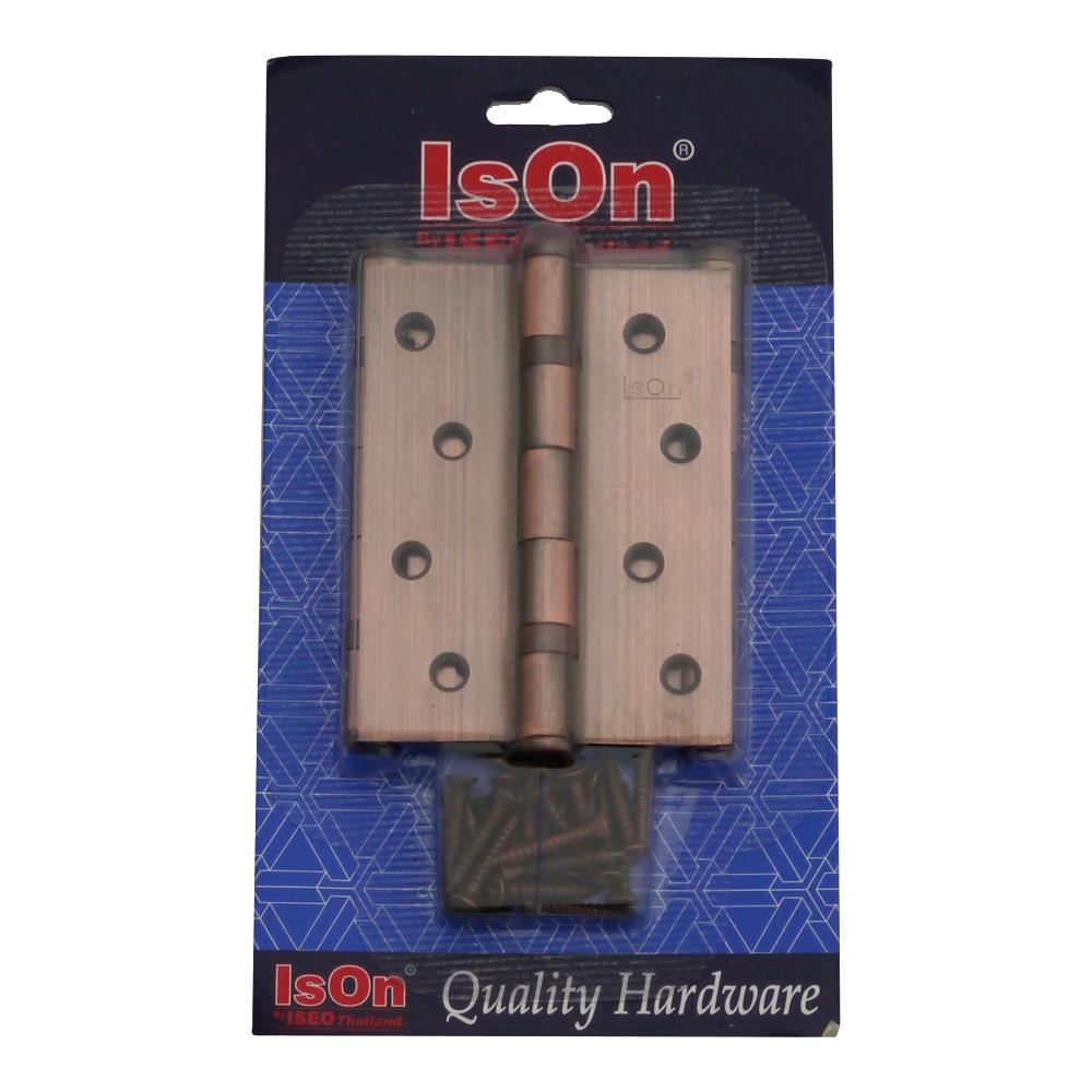 บานพับ 4X3 นิ้ว ISON 511413 สีทองแดงรมดำ แพ็ก 3 ชิ้น