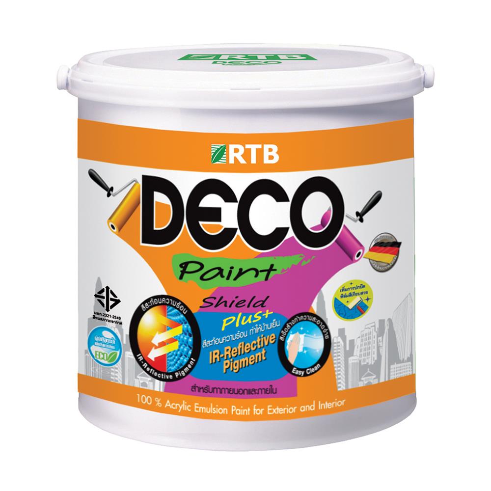 สีน้ำทาภายนอก ชนิดด้าน RTB DECO SHIELD PLUS+ BASE D สีขาว 1 แกลลอน