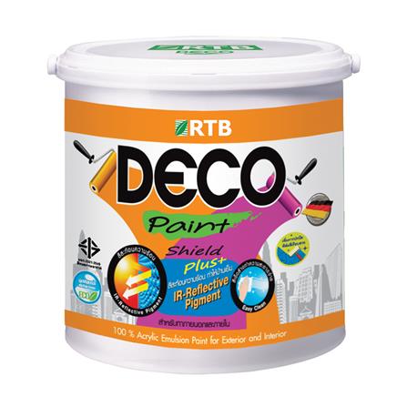 สีน้ำทาภายนอก ชนิดด้าน RTB DECO SHIELD PLUS+ BASE A สีขาว 2.5 แกลลอน_0
