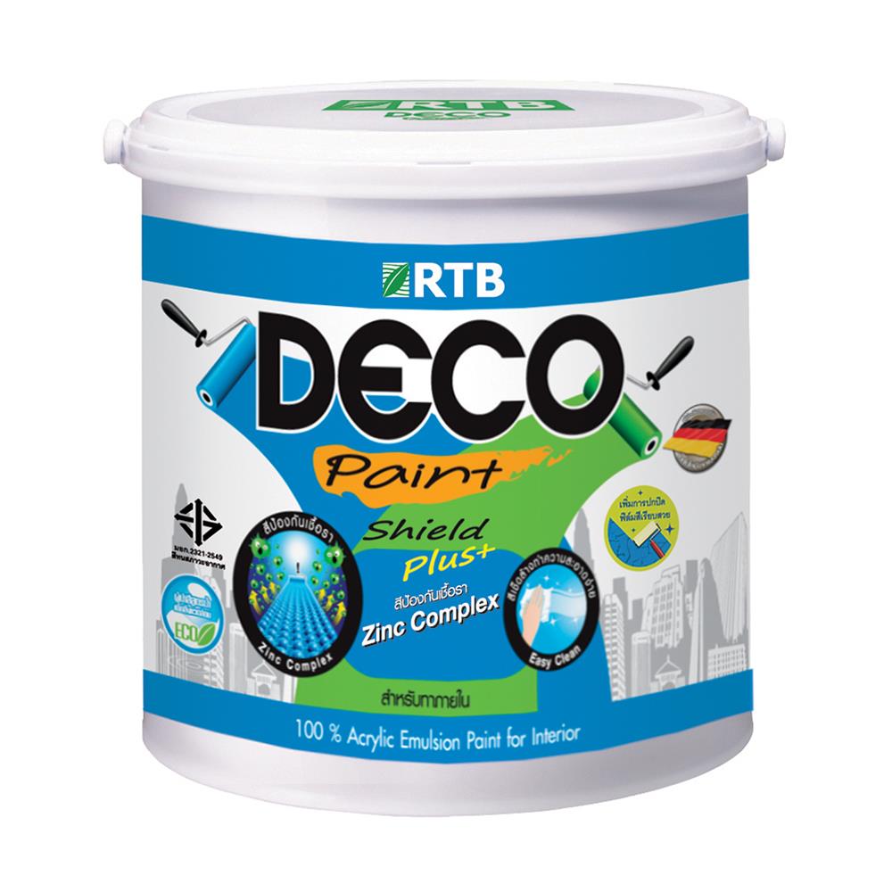 สีน้ำทาภายใน ชนิดด้าน RTB DECO SHIELD PLUS+ BASE D สีขาว 1 แกลลอน