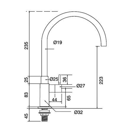 ก๊อกซิงค์เดี่ยวเคาน์เตอร์ HAFELE 485.61.002 สเตนเลส_1