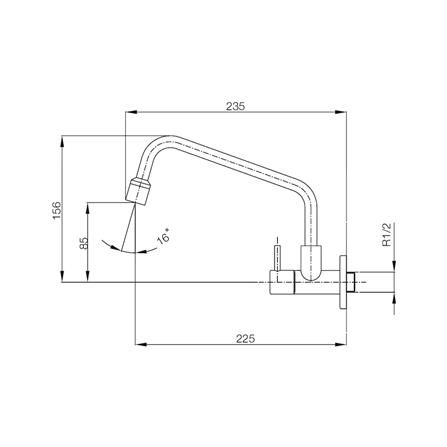 ก๊อกซิงค์เดี่ยวติดผนัง WS WS-0434_1