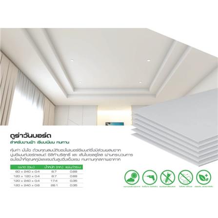 บอร์ด งานฝ้า DURAONE ขอบเรียบ 120X240X0.6 ซม. สีธรรมชาติ_2