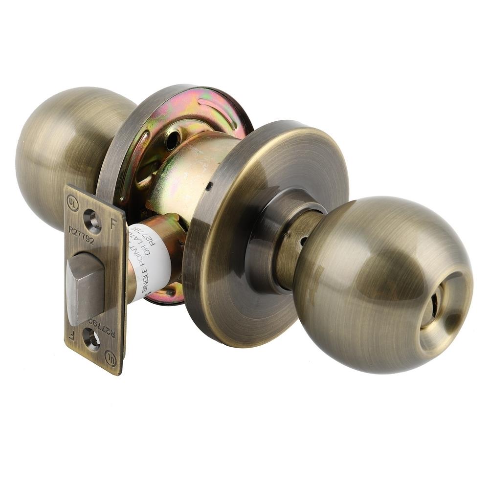 ลูกบิดห้องน้ำ MUL-T-LOCK DTAB-832 T หัวกลม สีทองเหลืองรมดำ