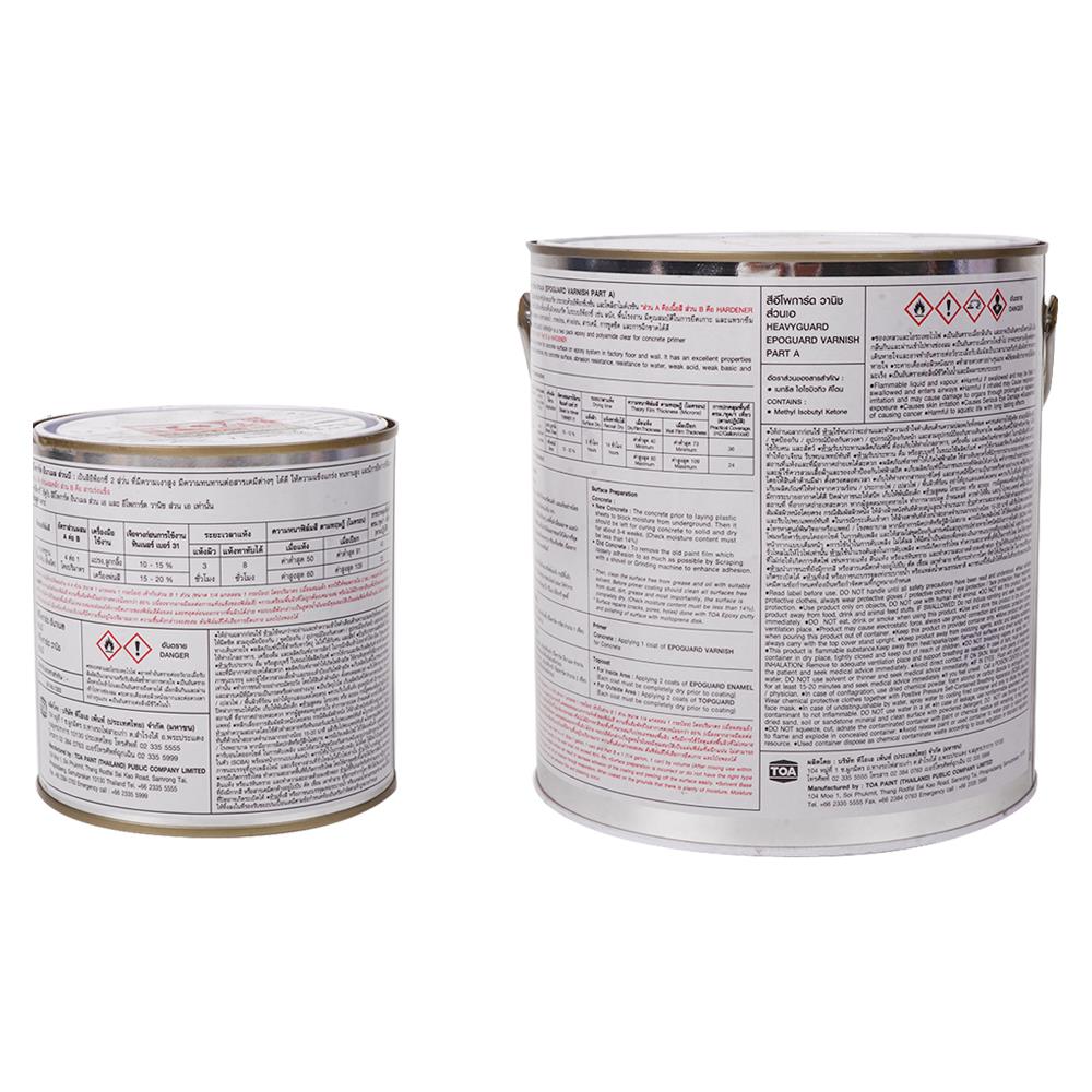 สีงานอุตสาหกรรม TOA HEAVY GUARD COALTAR PART A+B 111 สีดำ 1 แกลลอน