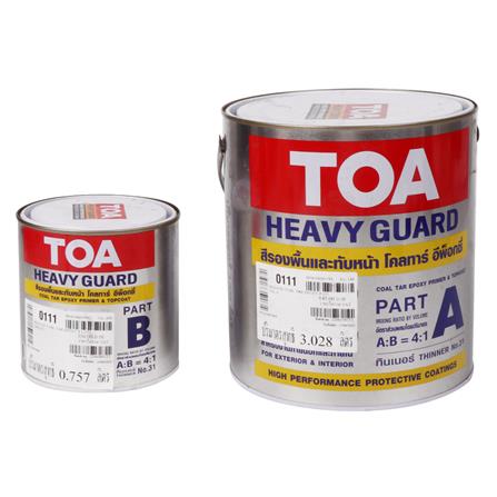 สีงานอุตสาหกรรม TOA HEAVY GUARD COALTAR PART A+B 111 สีดำ 1 แกลลอน_0
