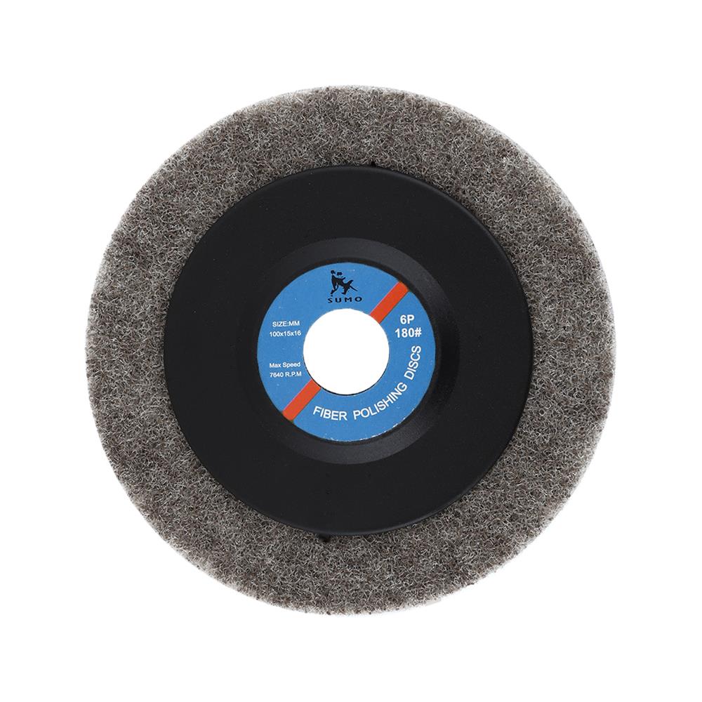 ลูกขัดใยสังเคราะห์ SUMO 4 นิ้ว เบอร์ 180 6P สีเทา (ฝาหลัง)