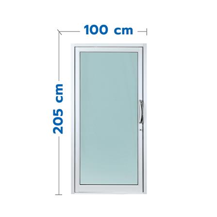 ประตูบานสวิงเดี่ยว อะลูมิเนียม WINDOW ASIA 100x205 ซม. สีขาว
