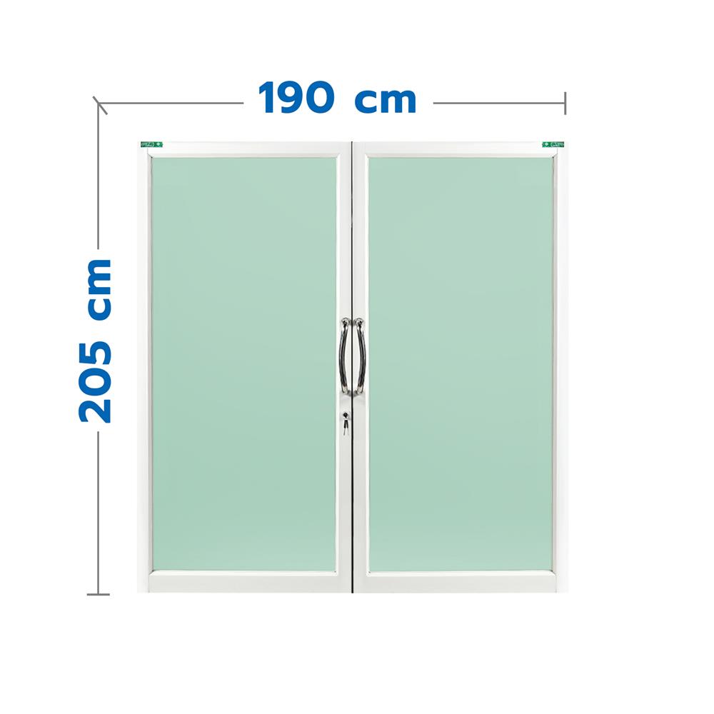 ประตูบานสวิงคู่ อะลูมิเนียม WINDOW ASIA 190x205 ซม. สีขาว