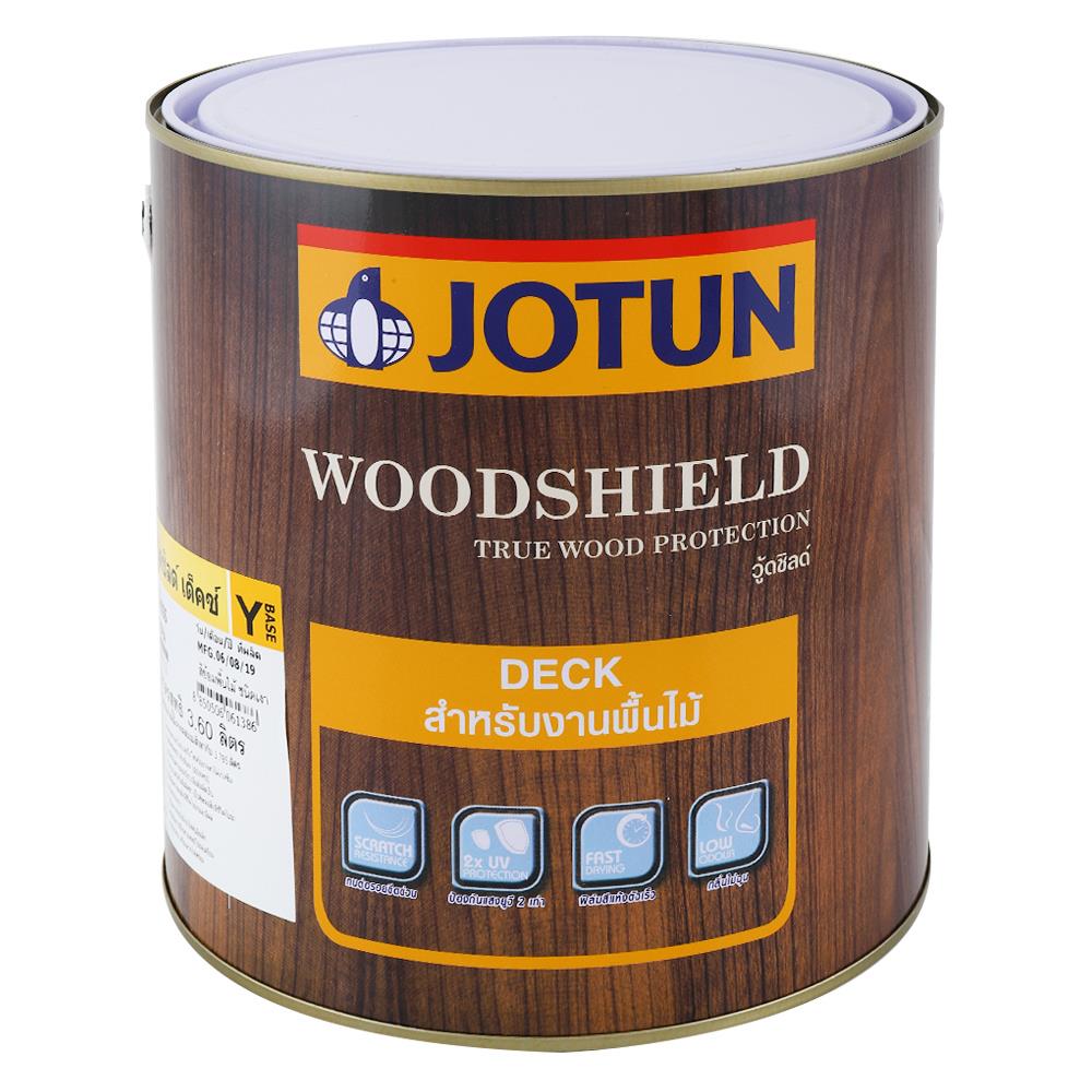 สีย้อมพื้นไม้ JOTUN WOODSHIELD DECK BASE Y สีไม้สัก เงา 1 แกลลอน