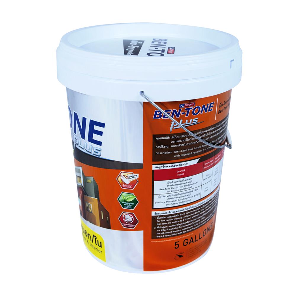 สีน้ำทาภายนอก ชนิดด้าน BEGER BENTONE E001 สีขาว 5 แกลลอน