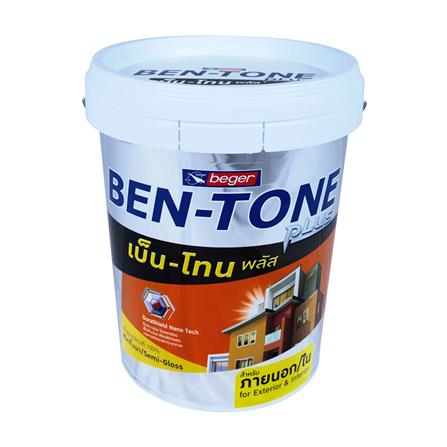 สีน้ำทาภายนอก ชนิดด้าน BEGER BENTONE E001 สีขาว 5 แกลลอน_0