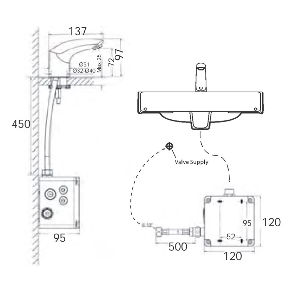ก๊อกอ่างล้างหน้าอัตโนมัติ AMERICAN STANDARD A-8800-000-50