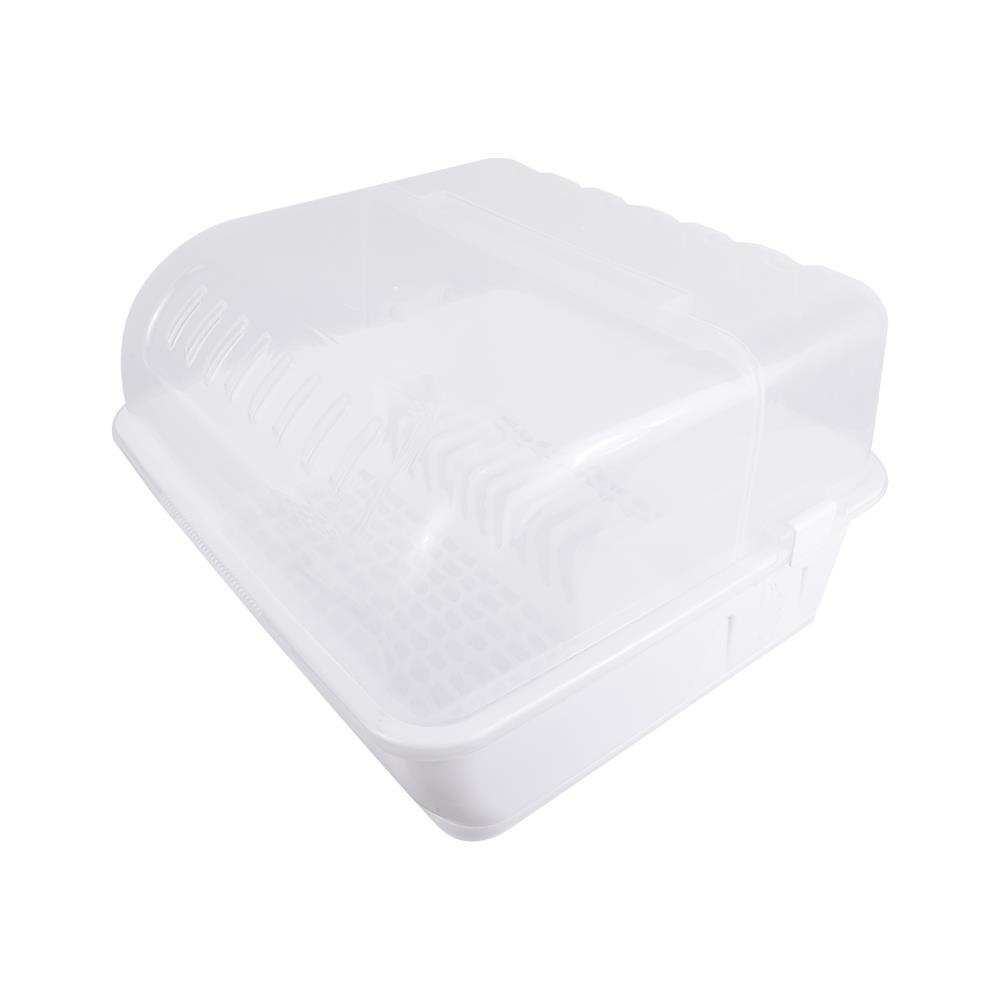 ชั้นคว่ำจานพลาสติกมีฝาครอบ JCJ 2408 สีขาว